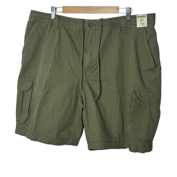 New Outdoor Life Shorts Mens XXL Green Cargo Hiker 6 Pockets Comfort Fit - Picture 1 of 7